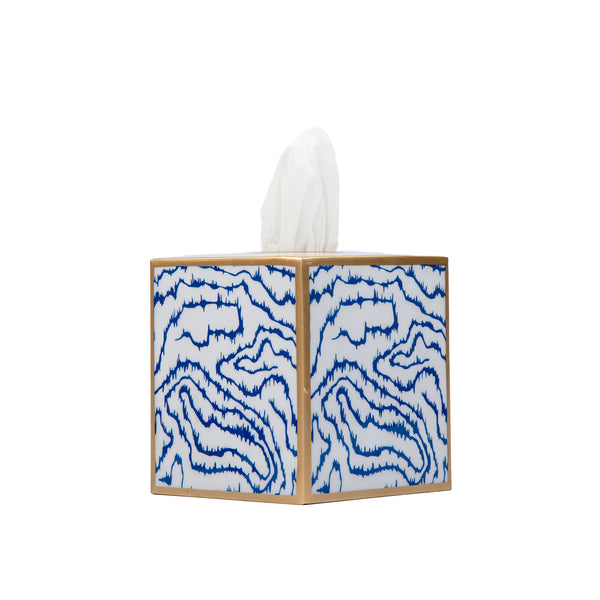 Heatwave Enameled Tissue Box Cover - Cobalt Blue