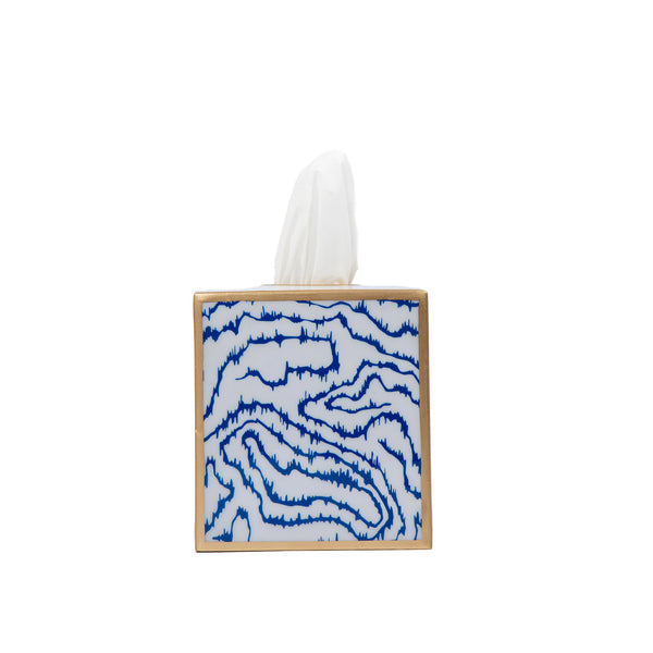 Heatwave Enameled Tissue Box Cover - Cobalt Blue