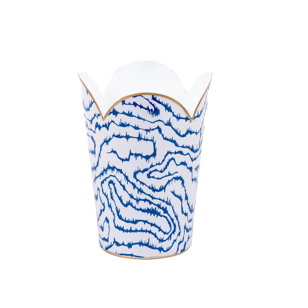 Heatwave Enameled Tulip Wastebasket - Cobalt Blue