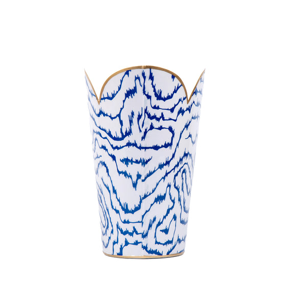 Heatwave Enameled Tulip Wastebasket - Cobalt Blue