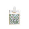 Elsie's Garden Enameled Tissue Box Cover - Blue & Pink