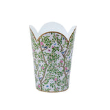 Elsie's Garden Enameled Tulip Wastebasket - Blue & Pink