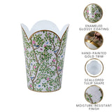 Elsie's Garden Enameled Tulip Wastebasket - Blue & Pink