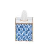 Lottie Enameled Tissue Box Cover - Blue