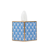 Lottie Enameled Tissue Box Cover - Blue