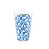 Lottie Enameled Tulip Wastebasket - Blue