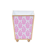 Lottie Enameled Square Cachepot Planter - Pink