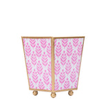 Lottie Enameled Square Cachepot Planter - Pink