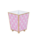 Lottie Enameled Square Cachepot Planter - Pink