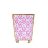 Lottie Enameled Square Cachepot Planter - Pink