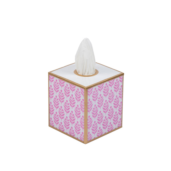 Lottie Enameled Tissue Box Cover - Pink