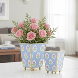 Daphne Enameled Square Cachepot Planter