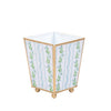 Emma Stripe Enameled Square Cachepot Planter - Blue & Green