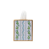 Emma Stripe Enameled Tissue Box Cover - Blue & Green