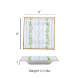 Emma Stripe Enameled Tori Trinket Tray - Blue & Green