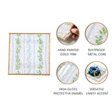 Emma Stripe Enameled Tori Trinket Tray - Blue & Green