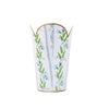 Emma Stripe Enameled Tulip Wastebasket - Blue & Green