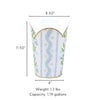 Emma Stripe Enameled Tulip Wastebasket - Blue & Green