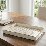 Emma Stripe Enameled Rectangular Tray 10x15