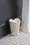 Emma Stripe Enameled Tulip Wastebasket