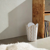 Emma Stripe Enameled Tulip Wastebasket