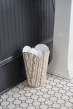 Emma Stripe Enameled Tulip Wastebasket