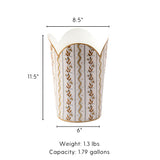 Emma Stripe Enameled Tulip Wastebasket