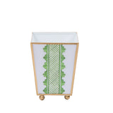 Clarabelle Enameled Square Cachepot Planter - Green