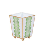 Clarabelle Enameled Square Cachepot Planter - Green