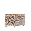 Cream Leopard Enameled Rectangular Cachepot Planter 6x12 - Cream & Brown