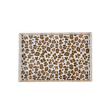 Cream Leopard Enameled Oliver Tray 8x12 - Cream & Brown