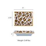 Cream Leopard Enameled Landry Tray - Cream & Brown