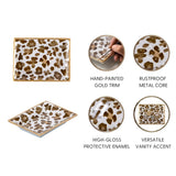 Cream Leopard Enameled Landry Tray - Cream & Brown