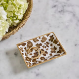 Cream Leopard Enameled Landry Tray - Cream & Brown