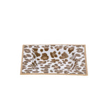 Cream Leopard Enameled Tori Trinket Tray - Cream & Brown