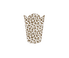 Cream Leopard Enameled Tulip Wastebasket - Cream & Brown
