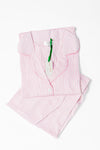 Ticking Stripe Luxe Sateen Full Pajama Set - Light Pink