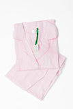 Ticking Stripe Luxe Sateen Full Pajama Set - Light Pink