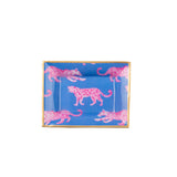 Pink Leopards Enameled Landry Tray