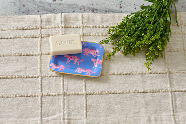 Pink Leopards Enameled Laney Tray