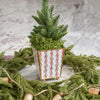 Garland Twist Enameled Square Cachepot Planter