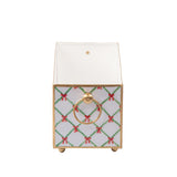 Bow Trellis Enameled Rectangular Cachepot Planter 6x12