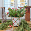 Bow Trellis Enameled Square Cachepot Planter