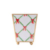 Bow Trellis Enameled Square Cachepot Planter