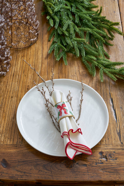 Bow Trellis Enameled Napkin Ring (4pk)