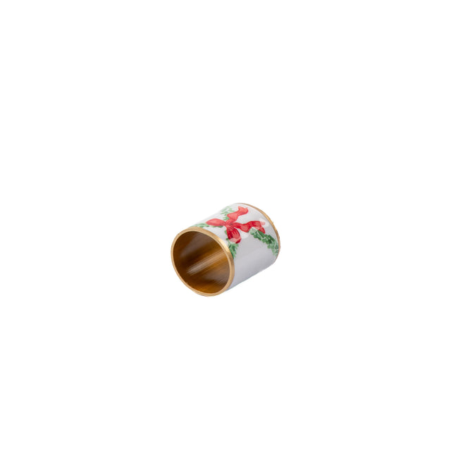 Bow Trellis Enameled Napkin Ring (4pk)