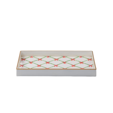 Bow Trellis Enameled Tori Trinket Tray