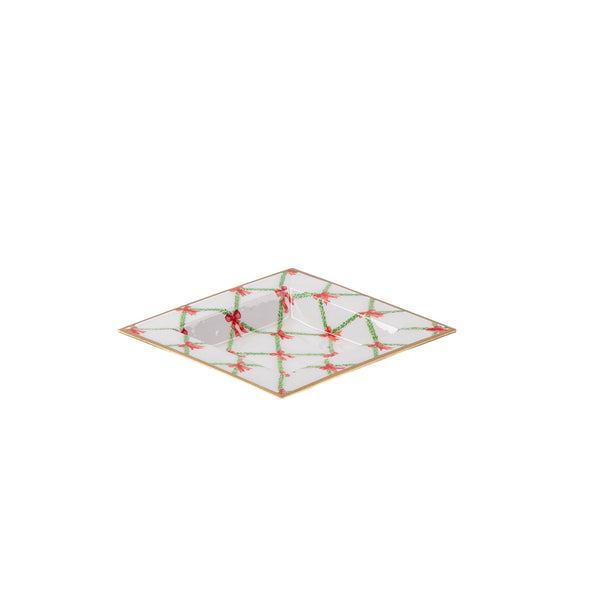 Bow Trellis Enameled Tori Trinket Tray