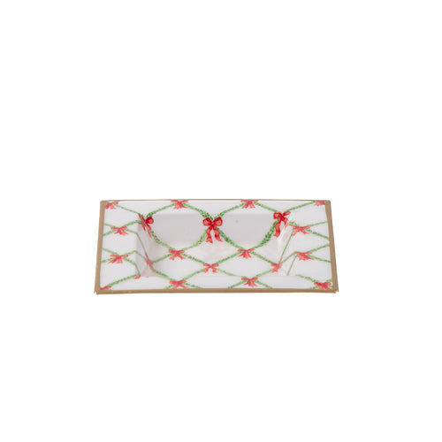 Bow Trellis Enameled Tori Trinket Tray