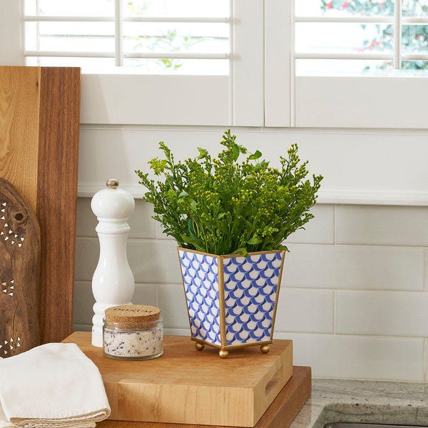 Scales Enameled Square Cachepot Planter